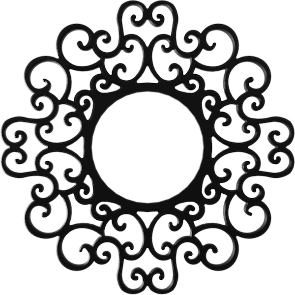 Ekena Millwork Reims Architectural Grade PVC Pierced Ceiling Medallion, Black, 24"OD x 9 1/8"ID x 3/4"P CMPP24RESBL - main